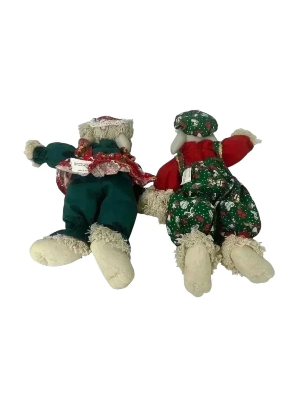 VTG Pair House of Lloyd Christmas Rabbit Dolls Hip & Hop Porcelain Heads